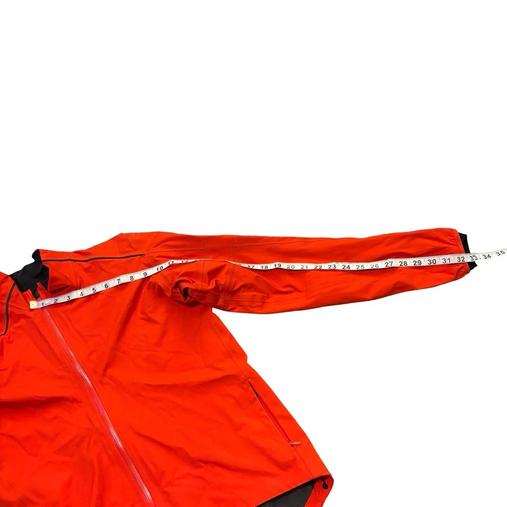 Rapha Pro Team Hardshell Cycling Jacket Mens Medium Orange Full Zip‎ Reflective